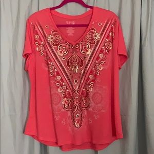 Time  and tru XXL peach colored shirt w/design